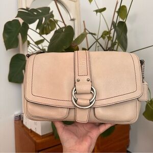 Y2K vintage Coach F10893 Elegant Cream Leather Shoulder Bag